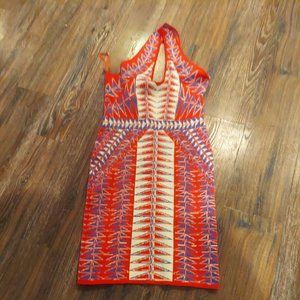 BCBG Maxazria Sweater Knit Dress Size M Multi-Color Sleeveless Mini Bodycon